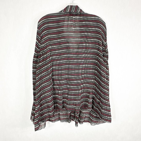 Lane Bryant Plus Size 18W 20W Top Black Red Gray Accordion Pleated Chiffon 1600 - Picture 2 of 11